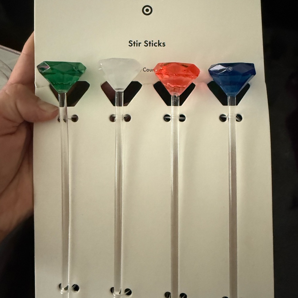 kate spade Gem Stir Sticks Set - Green, Clear, Red, Blue